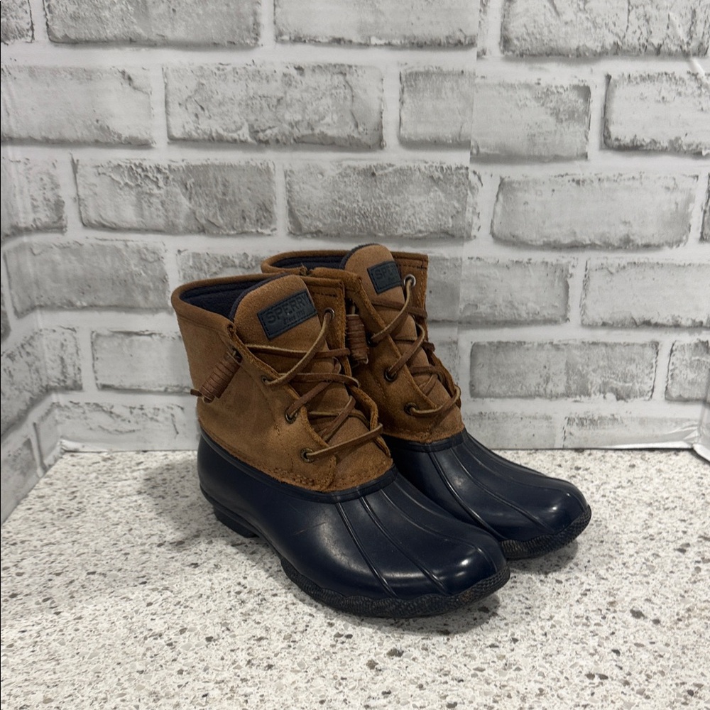 Sperry Tan and Navy Waterproof Boots